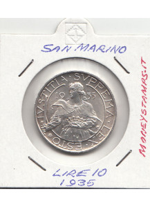 1935 - 10 Lire Buona Conservazione BB+ San Marino